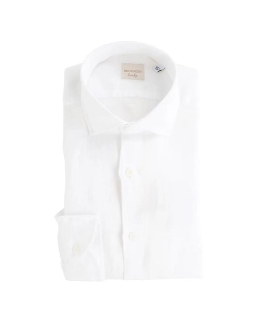 BRANCACCIO White Spread-Collar Button-Up Shirt for men