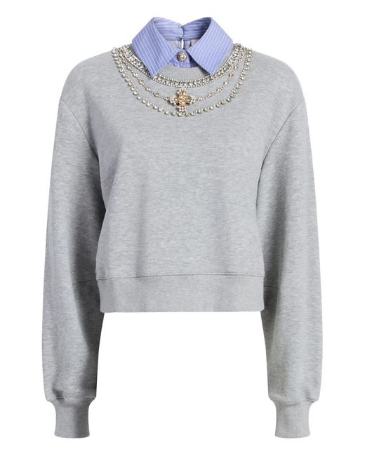 Cinq À Sept Blue Lavina Striped Sweatshirt