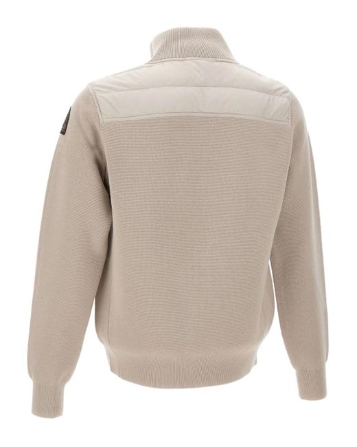 Parajumpers White Zip Pockets Hybrid Sweater for men