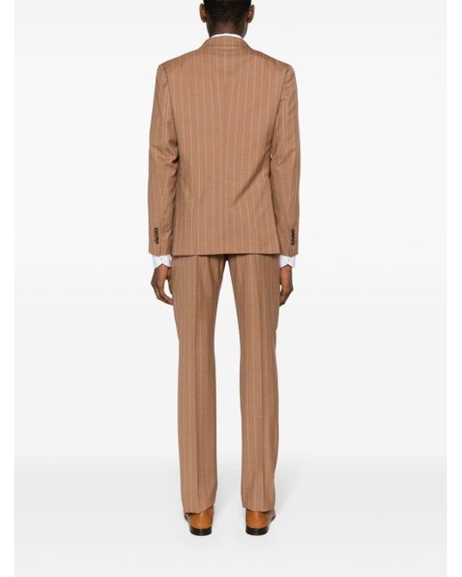 Tagliatore Brown Montecarlo Pinstriped Suit for men