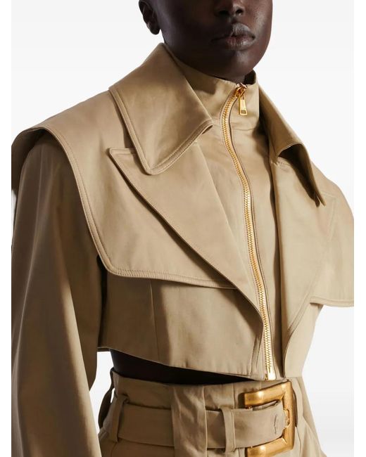 Balmain Natural Cropped Gabardine Jacket