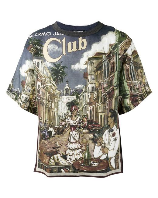 Dolce & Gabbana Multicolor Palermo Jazz Club T-shirt for men