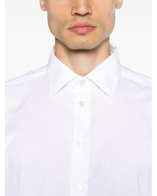 Etro White Long-sleeve Poplin Shirt for men