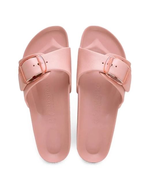Birkenstock Pink Buckle-Fastening Slides