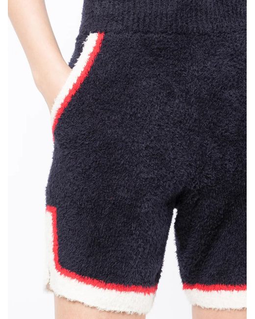 Undercover Blue Frottee-Shorts Mit Streifen