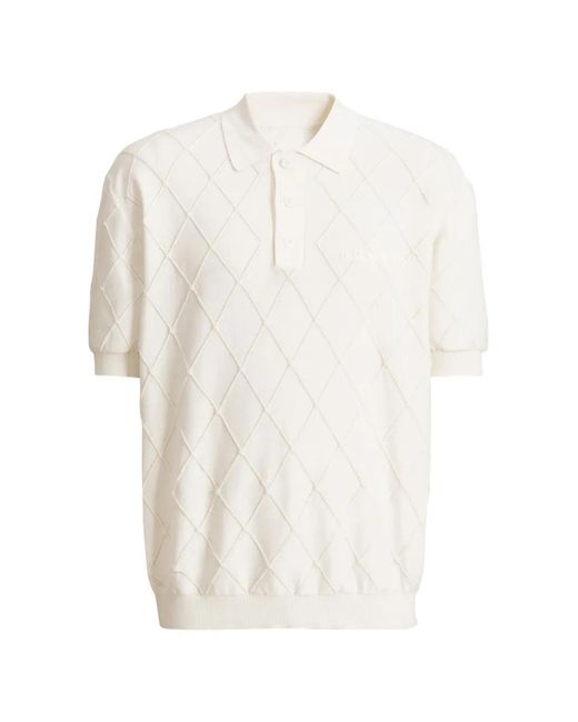 Balmain White Vintage Knit Polo for men