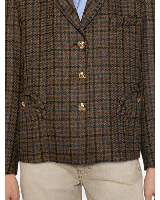 Blazé Milano Brown Check-Pattern Jacket