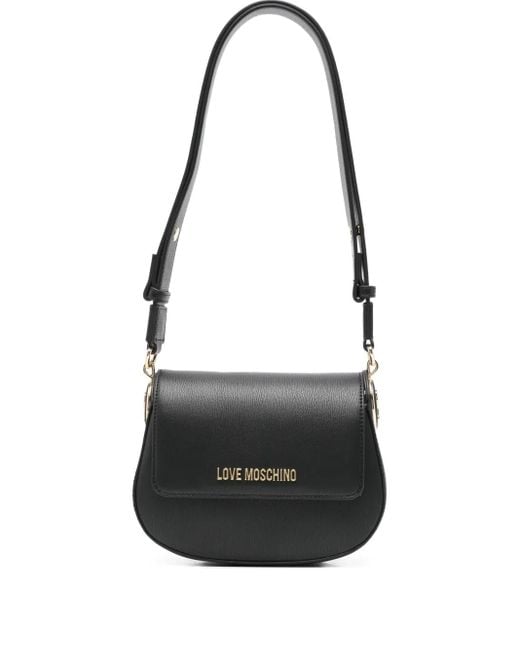 Borsa A Tracolla Con Applicazione di Love Moschino in Black