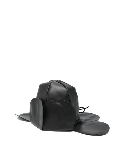 Simone Rocha Black Flower-Petal Hat