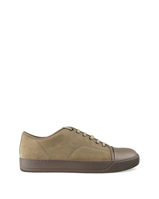 Lanvin Brown Dbb1 Round-Toe Suede Sneakers for men
