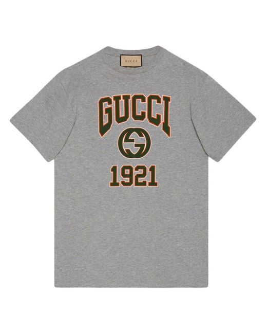 Gucci T-shirt Met Logoprint in het Gray voor heren