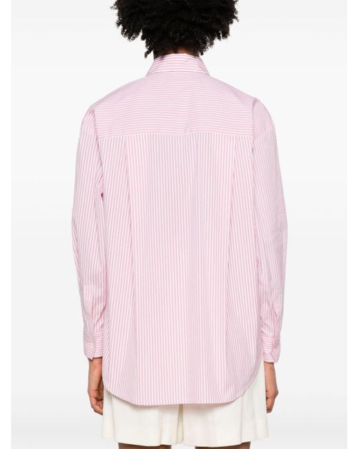 Camisa a rayas con bordado Clover Maje de color Pink