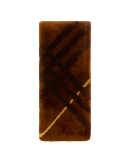Burberry Brown Écharpe Equestrian Knight En Peau Lainée