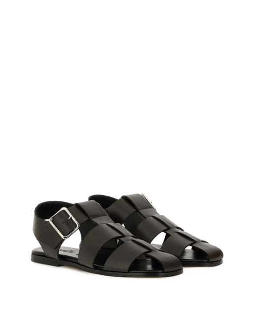 Aeyde Black Buckle-Fastening Leather Sandals