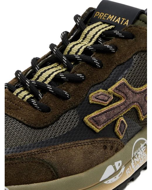 Premiata Brown Nous 7725 Appliqued Sneakers for men