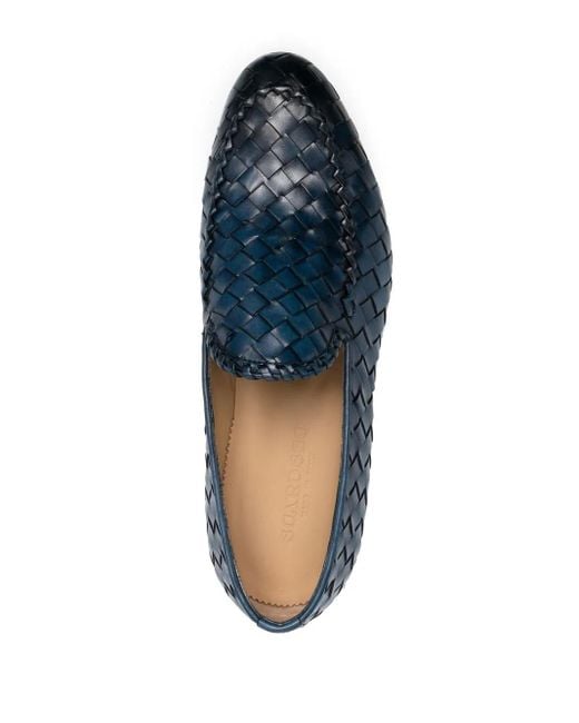 Scarosso Blue Vittorio Interwoven Loafers for men