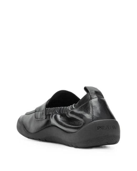 Prada White Speedrock Leather Loafers for men