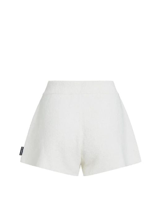 Karl Lagerfeld White Ikon Choupette Fluffy Loungewear Shorts
