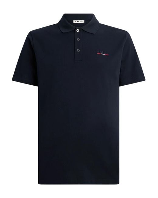 Bally Blue Logo-embroidered Polo Shirt for men