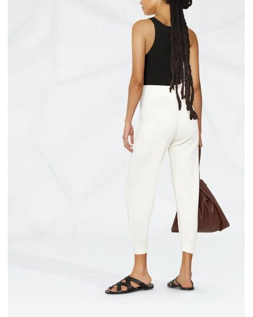 Elisabetta Franchi White Embroidered Logo Track Pants