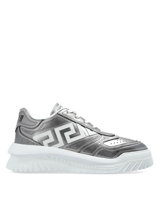 Versace White Greca Odissea Leather Sneakers for men