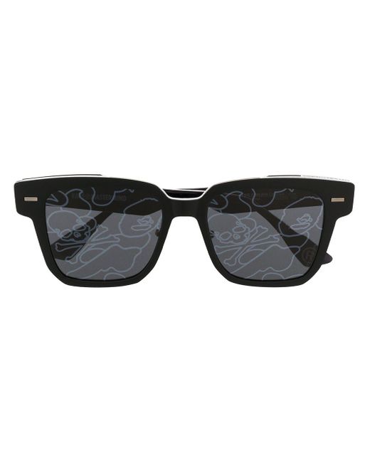 A Bathing Ape Eckige Sonnenbrille mit bedruckten Gläsern in Black für Herren