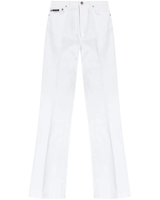 Dolce & Gabbana White Jeans With Flared Legs