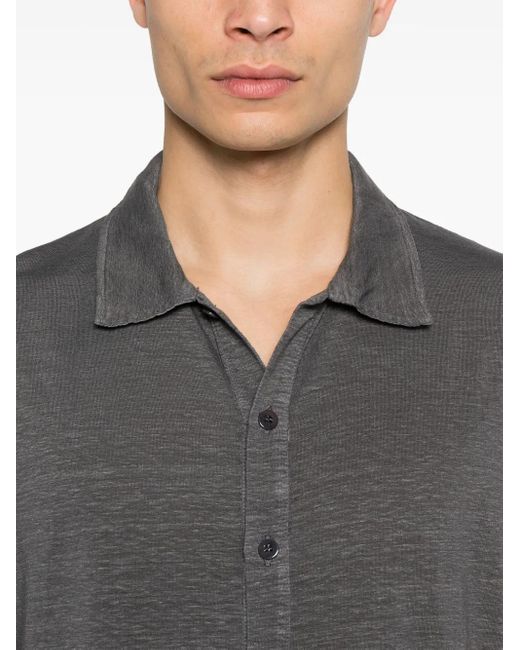 Daniele Fiesoli Poloshirt mit Slub-Textur in Gray für Herren