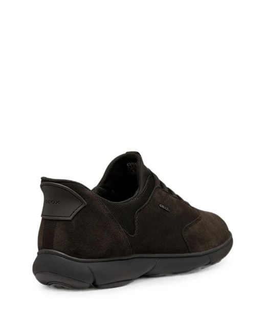 Geox Black Nebula 2.0 Suede-Finish Lace-Up Sneakers for men