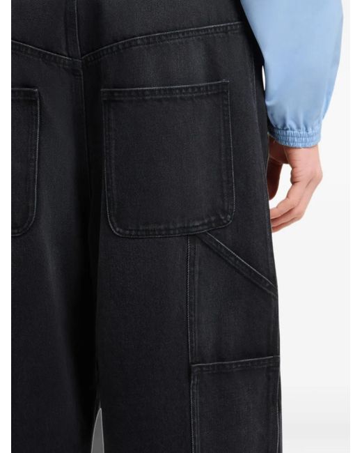 Marni Black Carpenter-Pocket Oversized Jeans for men