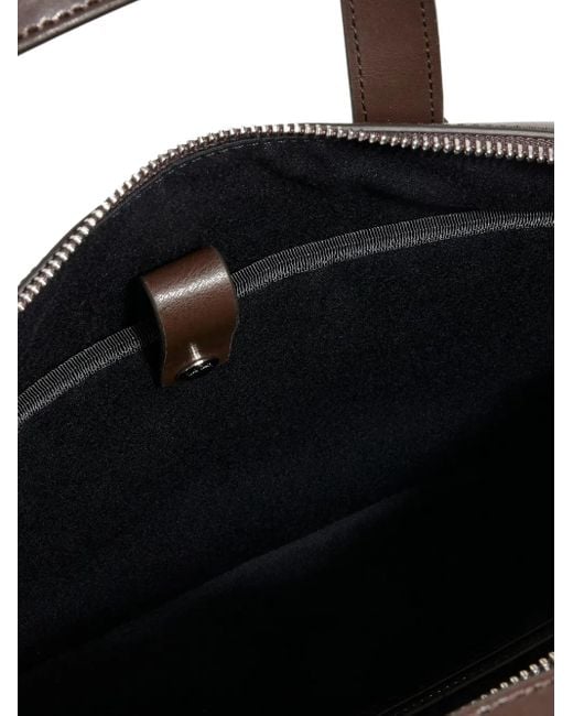 Paul Smith Brown Zip-Top Leather Briefcase for men