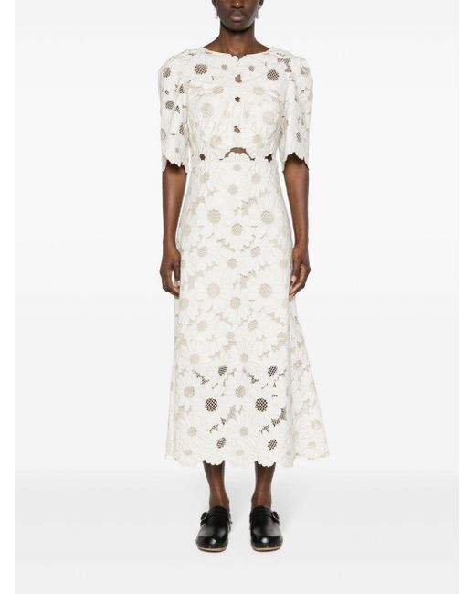 sandro guipure lace dress Sandro Sleeveless Floral Lace Maxi dress