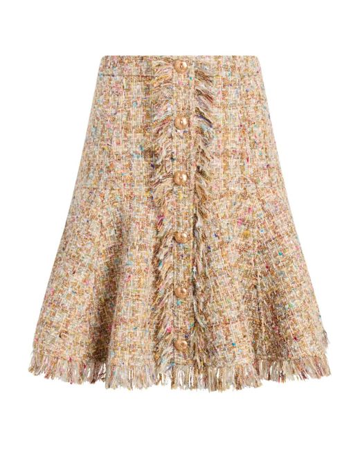 Cinq À Sept Bouclé Rok Met Franje in het Natural