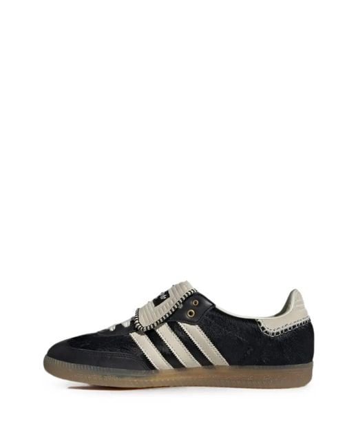 Adidas Black Pony Core X Wales Bonner Samba Leather Low-Top Trainers