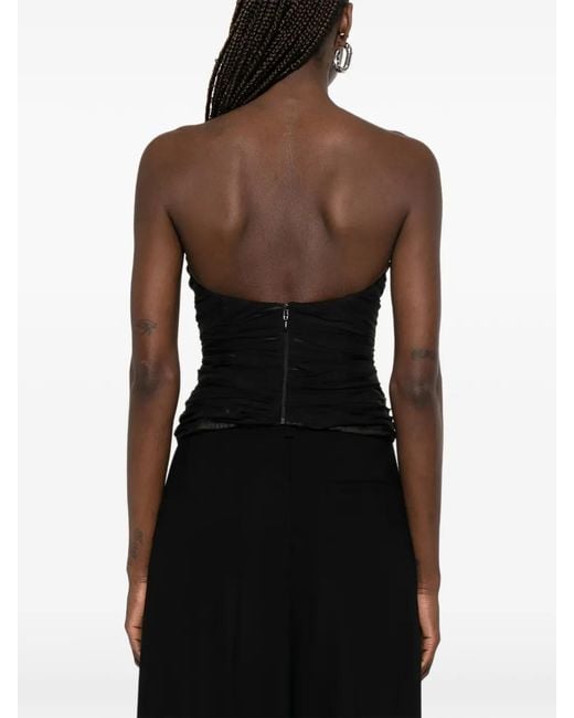 Balenciaga Black Ruched Halterneck Top