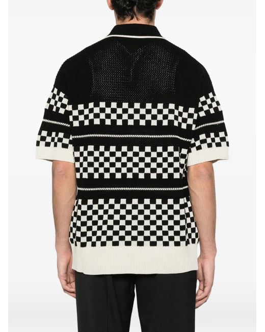 Amiri Black Checkered Mesh Shirt for men
