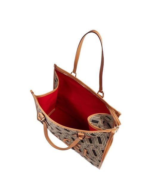 Lancel Grote Shopper Met Leren Afwerking En Monogram in het Red