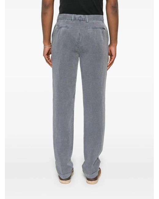 Berwich Gray Belt-Loops Trousers for men