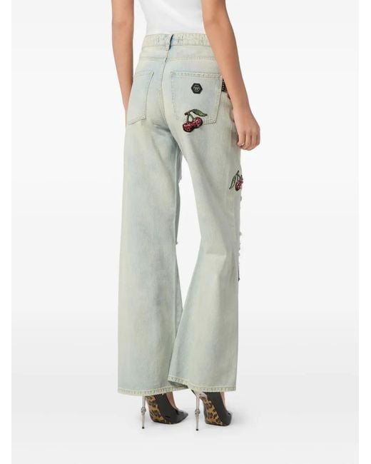 Vaqueros Cherries Destroyed Philipp Plein de color White