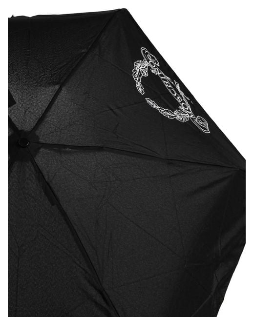 Moschino Black Logo-Print Folding Umbrella