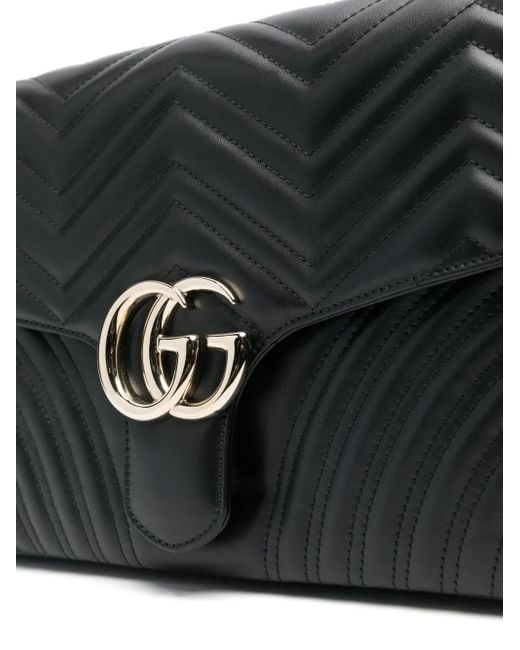 Gucci Black Große Gg Marmont Schultertasche