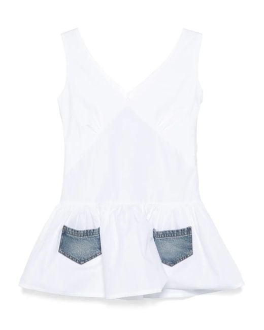 gimaguas ギマガス Garachico Mini Dress GIMAGUAS Garachico Mini Dress White Blue - Laneway Boutique