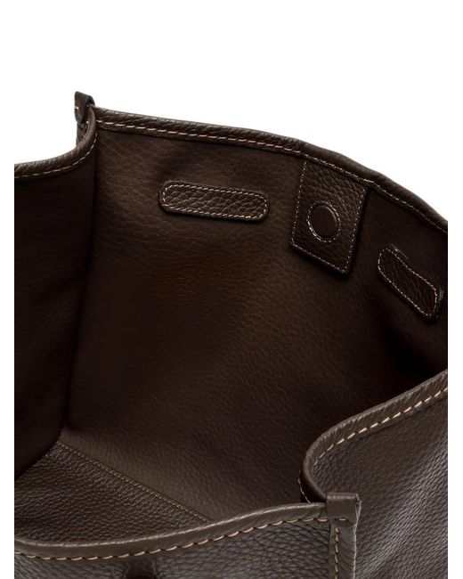 Gianni Chiarini Brown Marcella Grained Leather Tote Bag