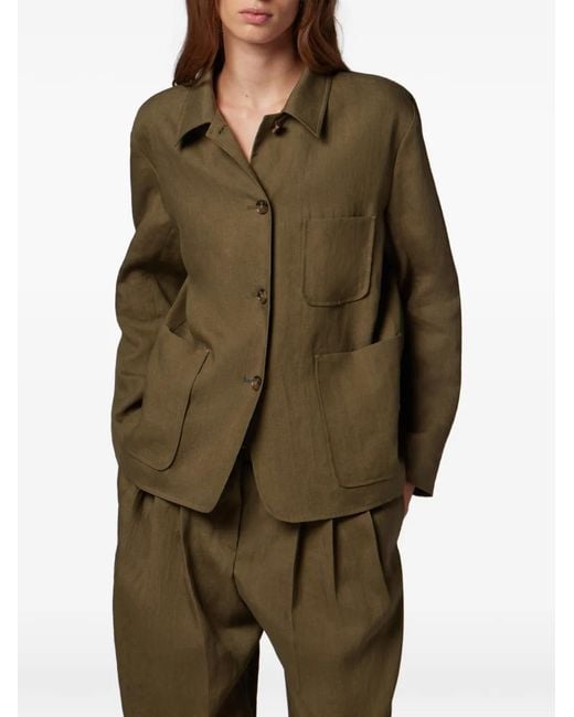 Paul Smith Green Patch-Pocket Linen Jacket