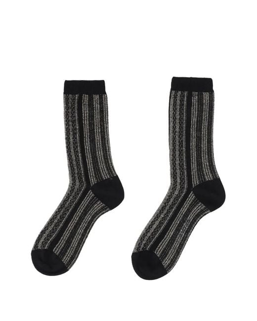 ANT45 Black Mannar Metallic-Thread Socks