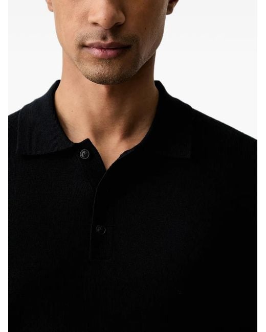 Trussardi Black Long-Sleeve Polo for men