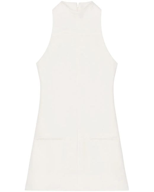 Courreges White Sleeveless Twill A-Line Dress
