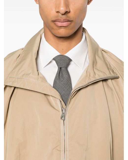Bottega Veneta Natural Hooded Contrast-stitching Jacket for men