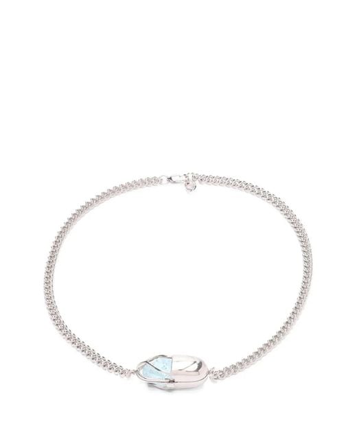 CAPSULE ELEVEN White Capsule Crystal Aquamarine Necklace