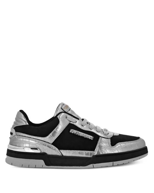 Philipp Plein クロコパターン パネルスニーカー Black